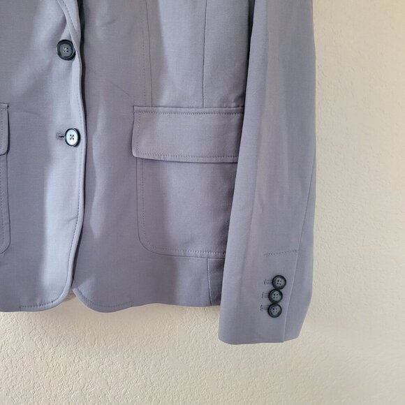 Banana Republic Womens Blazer Size 6 Gray Stretch Two Button Preppy Office Work - Picture 10 of 11